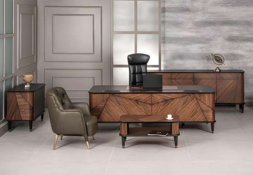 Designer office work room set desk chair complete set furniture 5 pieces new