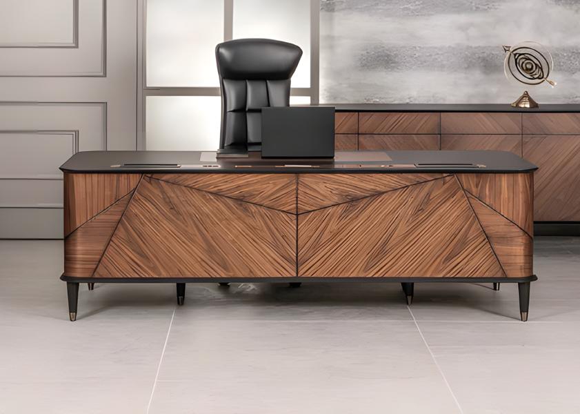 Desk Office Table Brown Bronze Office Furniture Office Wood Modern New