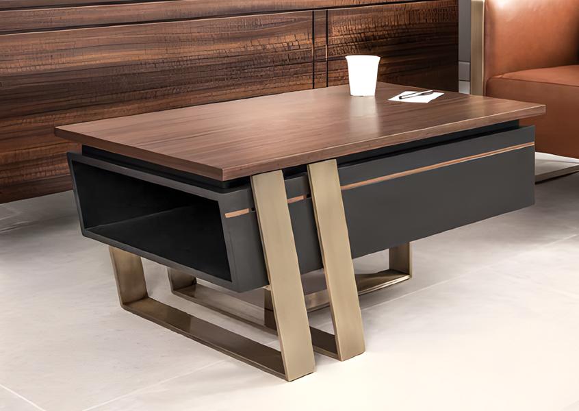 Table Wood Coffee Table Modern Design Beige Tables Office Brown Furniture New