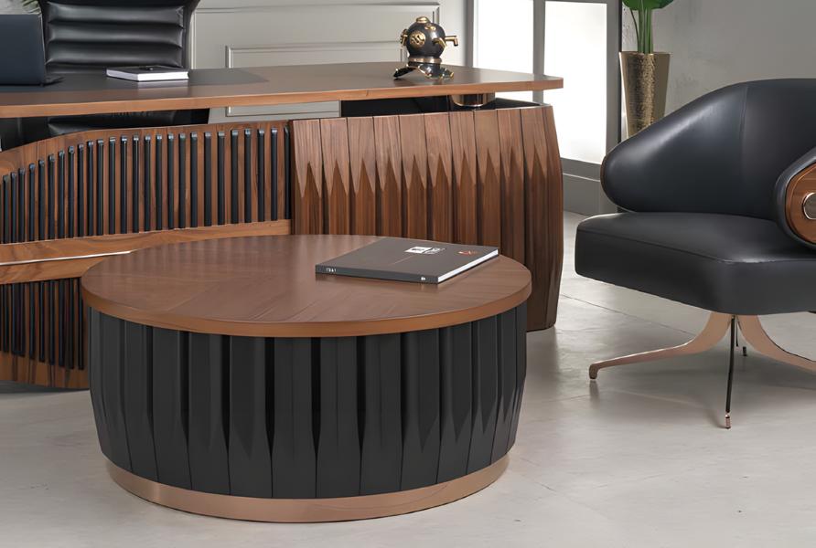 Table Wood Coffee Table Modern Design Black Tables Office Brown Furnishing New