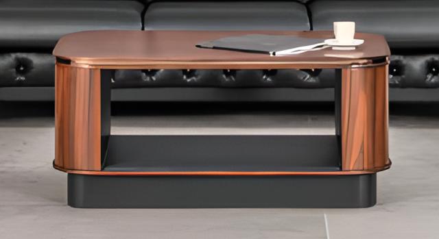 Brown Luxury Modern Rectangular Coffee Table with Shelf Office Furniture New