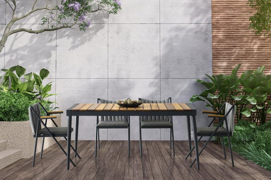 Dining room dining set corner dining wooden table dining table chairs set 5 pcs gray