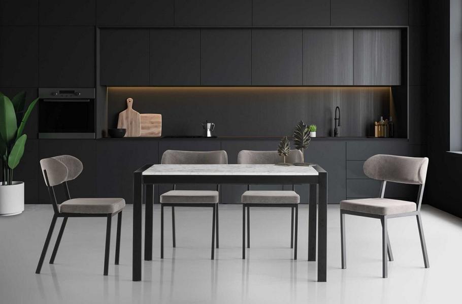 Dining group dining room table dining corner dining table wooden table chairs 5-piece gray