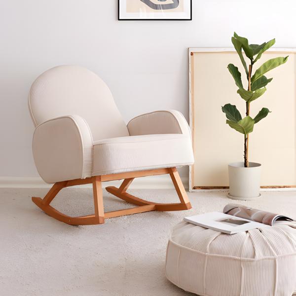 Living room chair padded chair single seat upholstered fabric white modern