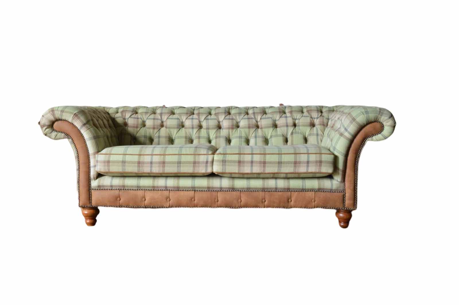 Sofa 3-Seater Couch Design Chesterfield Seat Luxury Textile Upholstery New