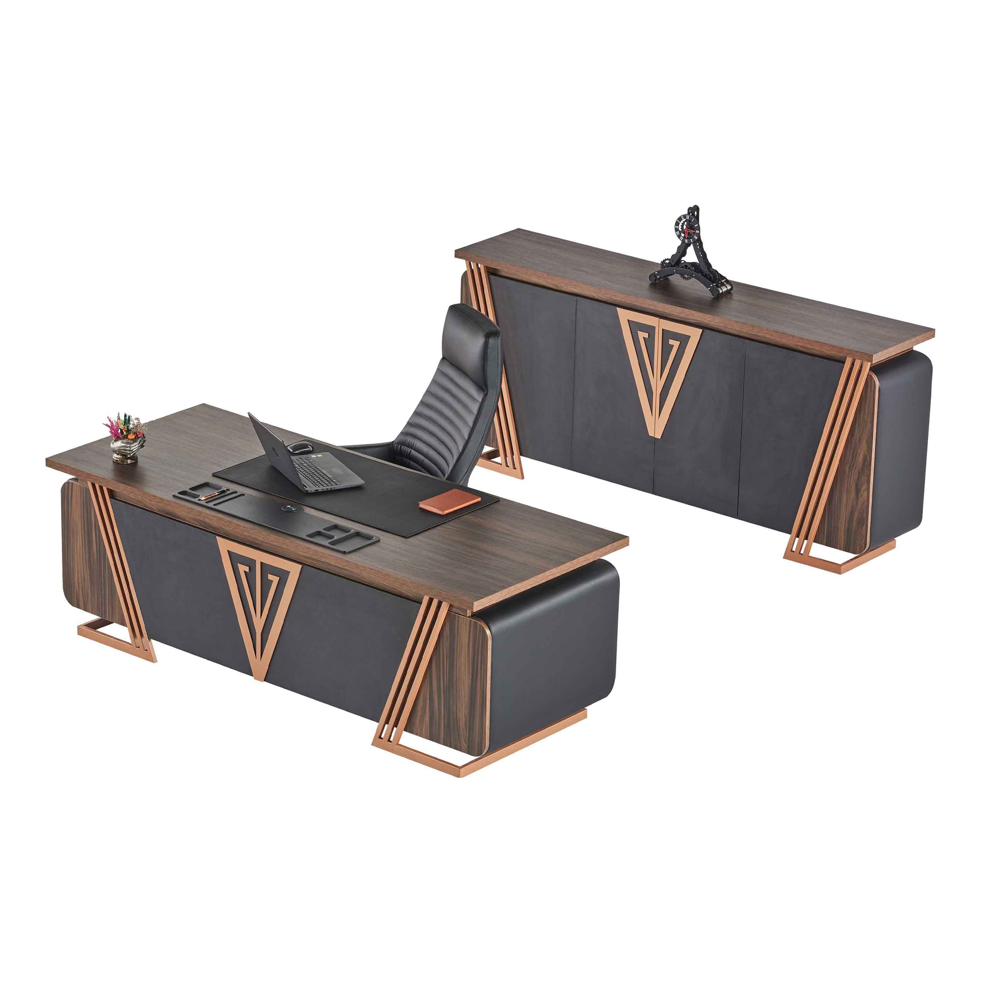 Office furniture desk office chair sideboard black brown office table