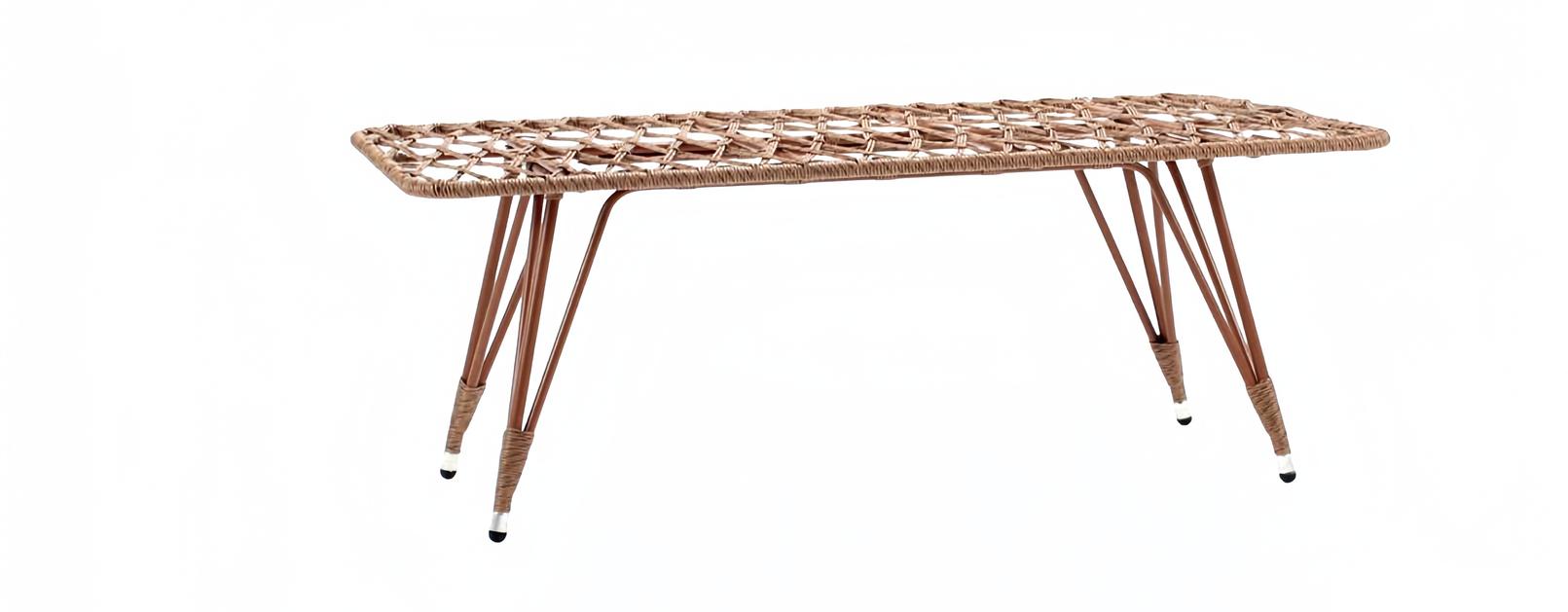 Dining table rectangular brown luxury high quality rattan modern design