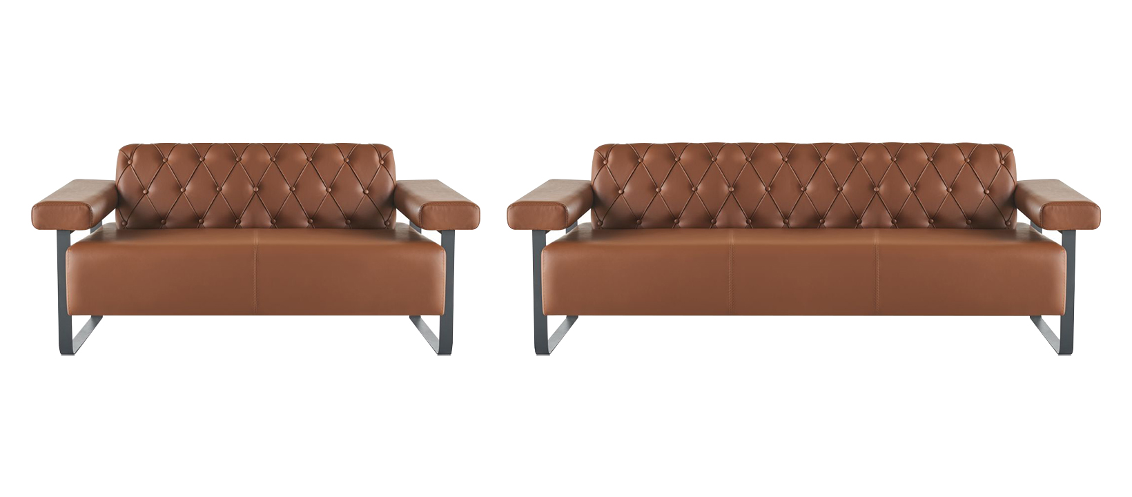 Chesterfield Couch Style 3-Seater 2-Seater Sofas Leather Sofas Modern Stainless Steel