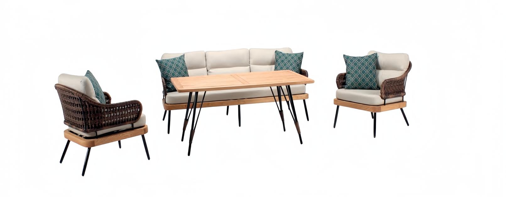 Outdoor sofa set lounge furniture poly rattan garden furniture 4 pieces