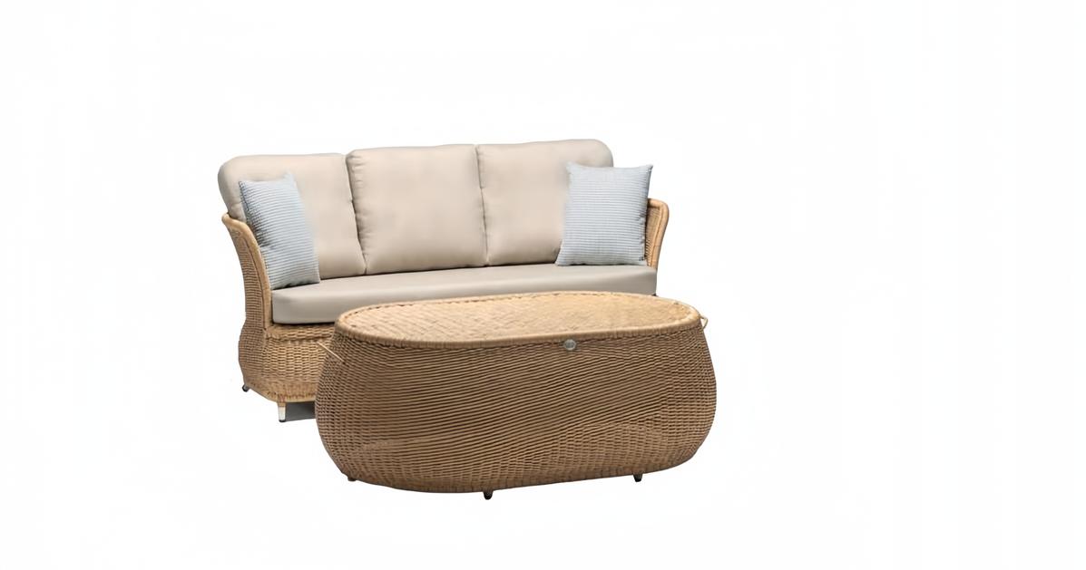 Sofa set 3-seater coffee table sofas three-seater rattan table luxury modern