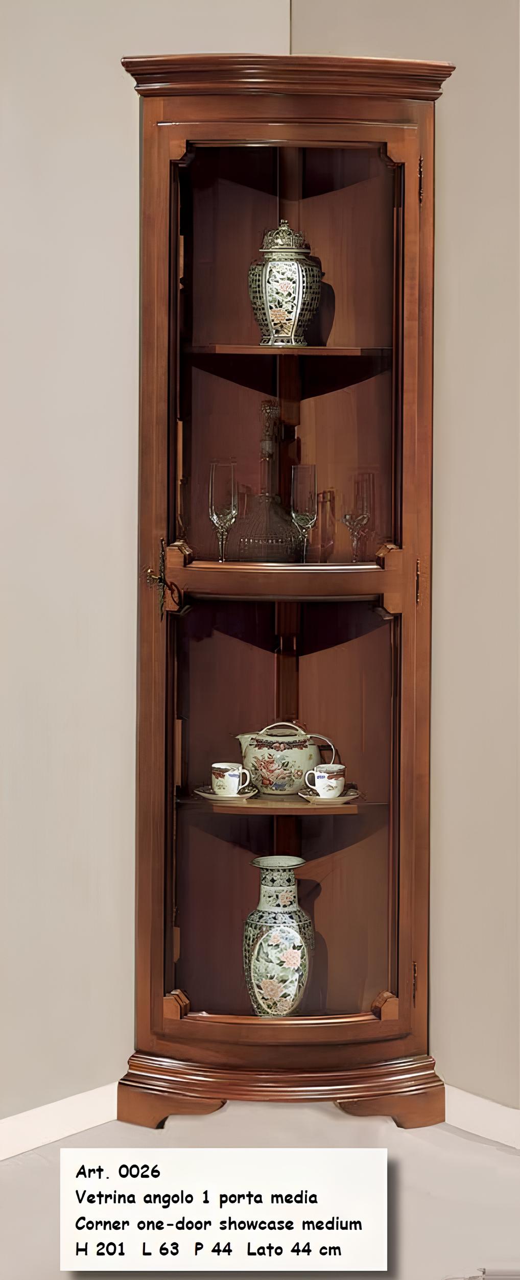 Showcase wooden cabinets glass display cabinet corner display cabinet brown Italian furniture new