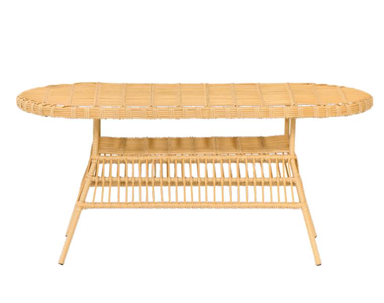 High-quality dining table rattan garden furniture terrace balcony luxury design beige