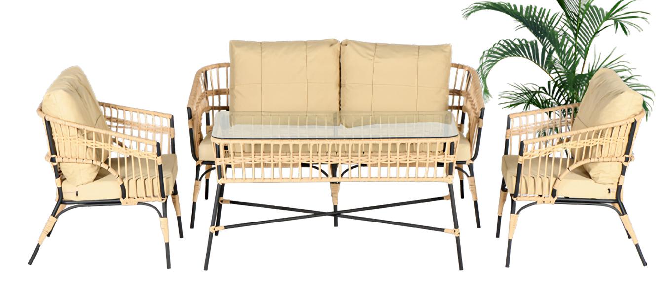 Modern beige garden furniture luxury sofa set sofa 3-seater armchair coffee table new