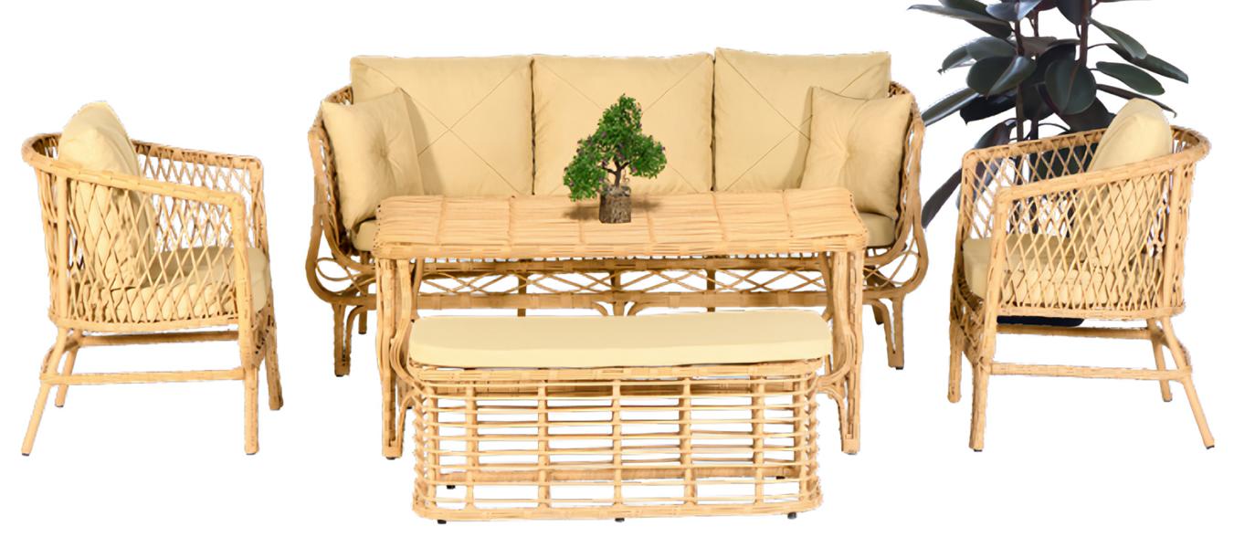 Garden furniture seating furniture sofa set terrace table sofa couch set 5 pieces modern