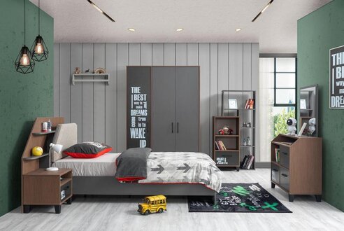 Children\'s room set children\'s bed bedside table dresser wardrobe bookshelf