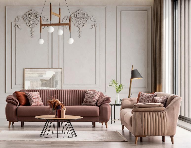 Comfortable sofa set 3+3 seats highest comfort for relaxed living