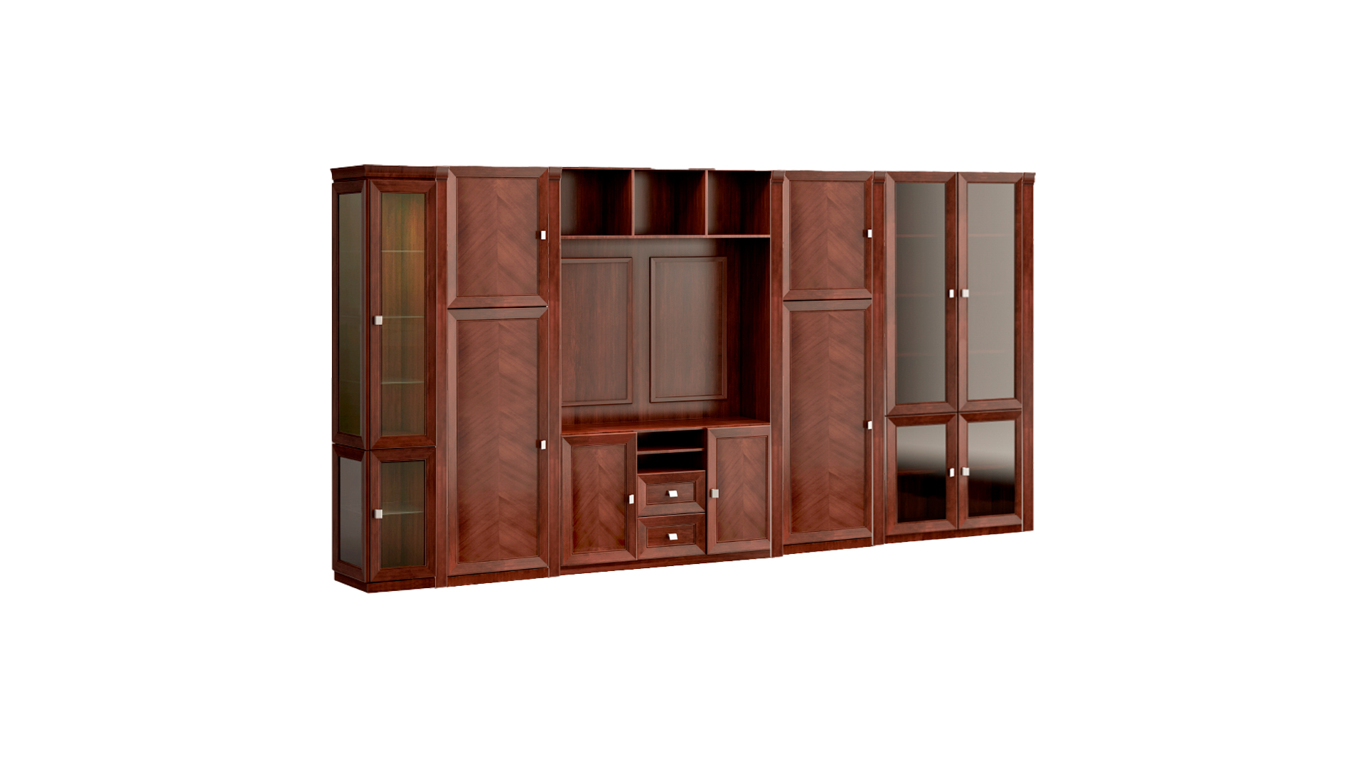 Stylish brown office cabinet showcase dresser solid wood luxury