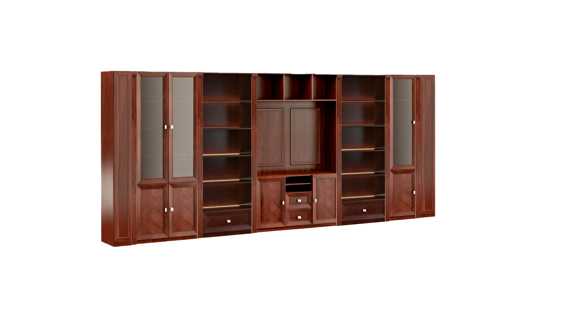 Cherry brown wardrobe luxurious bedroom wood drawers