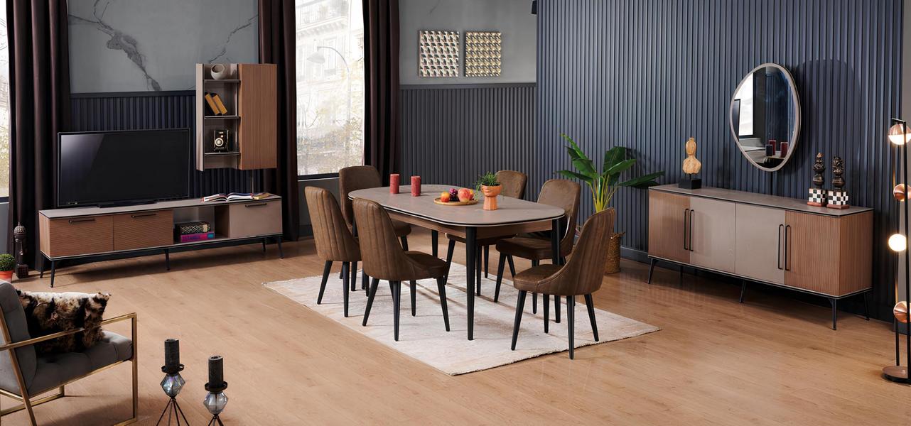 Dining group dining table dining room set chairs console TV unit seating group table dining room