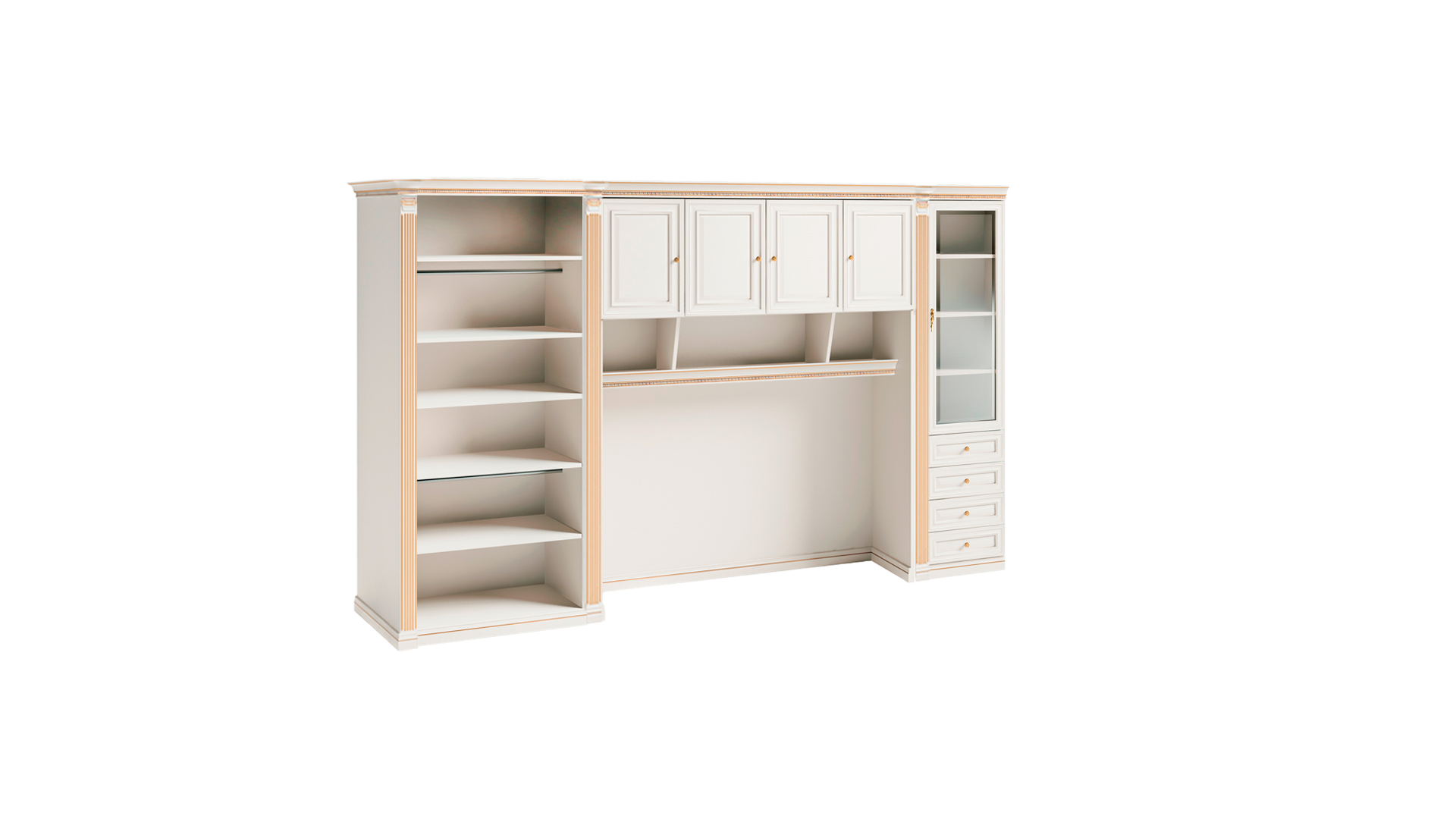 Luxurious white wardrobe solid wood designer furniture bedroom