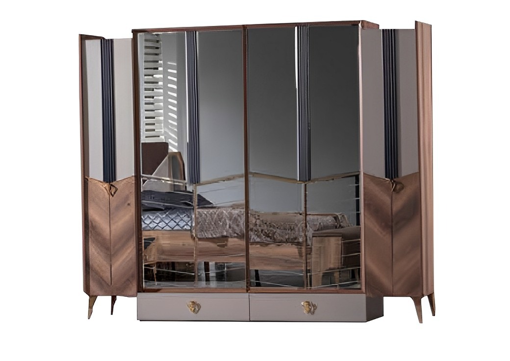 Wardrobe Bedroom Modern Furniture Brown Wood Luxury Design High Quality
