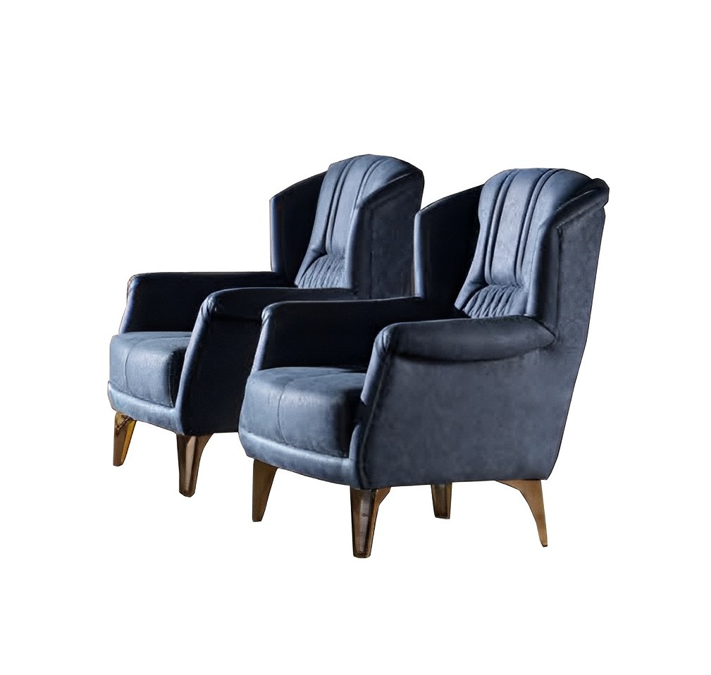 Armchair 1 Seater Living Room Modern Design Elegant Furniture Blue Luxury