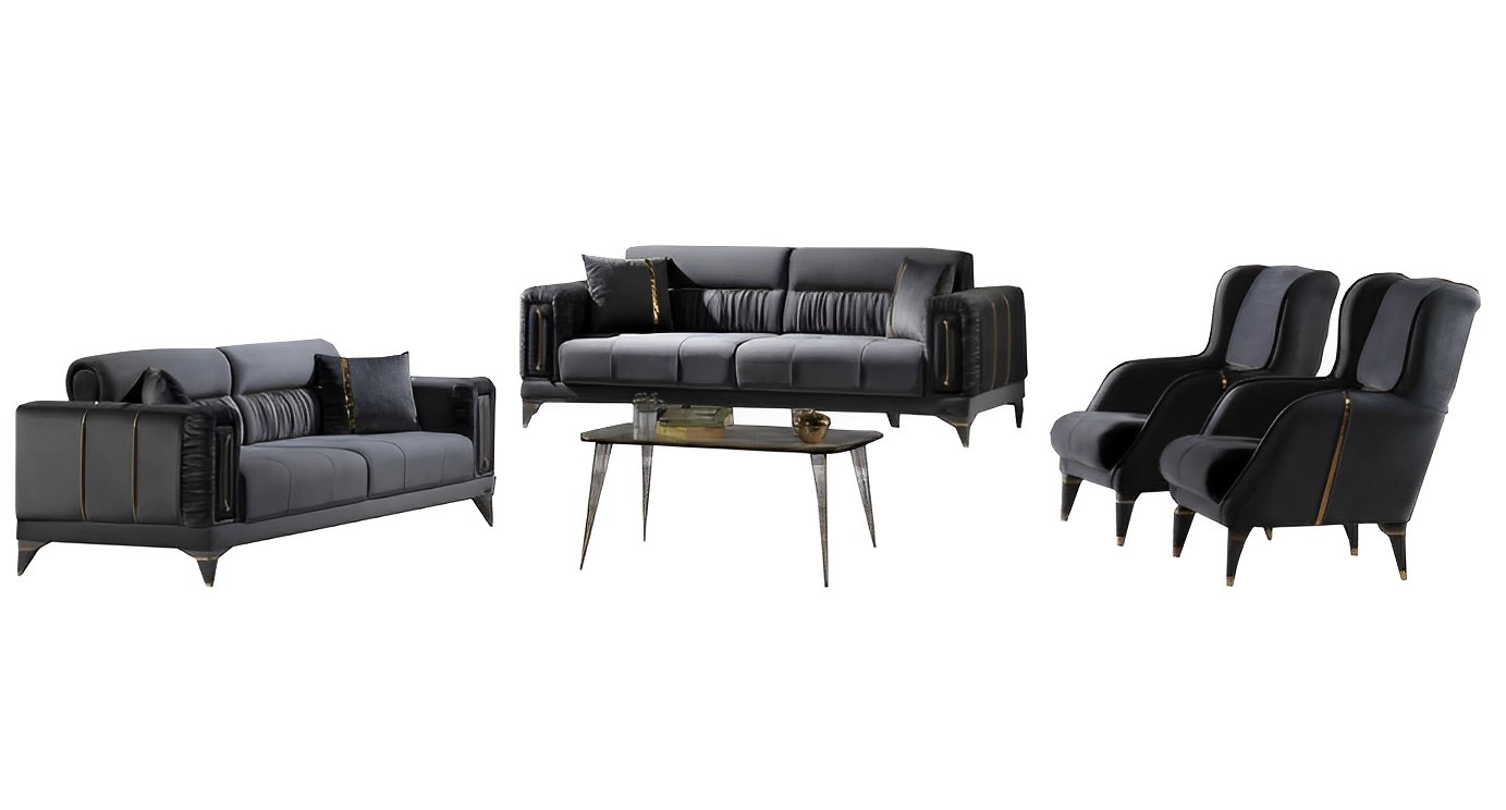 Living room furniture set sofa 3+3+1+1 seats modern living room furniture 4-piece design