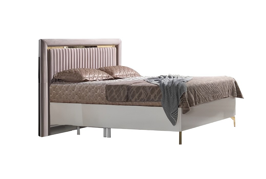 Double bed bedroom 160 cm mattress beige modern style high quality