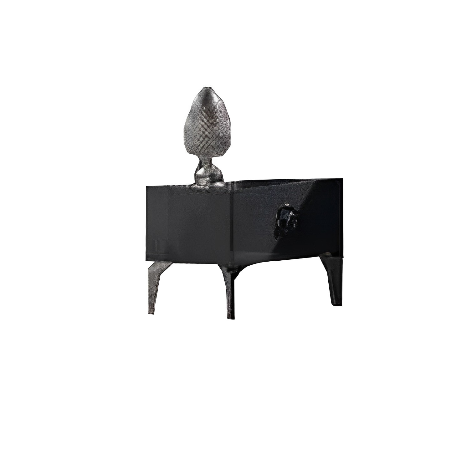 Nightstand Side Table Bedroom Modern Furniture Night Cabinet Black Wood