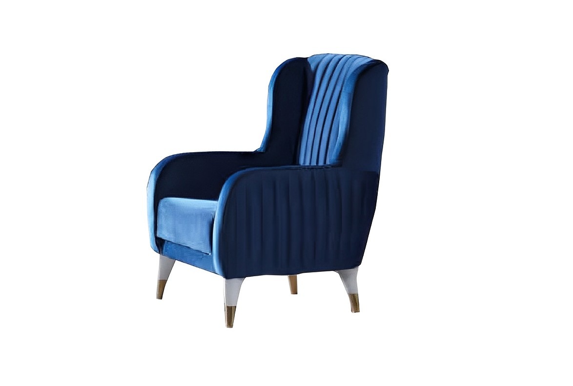 Armchair 1-Seater Living Room Modern Design Elegant Furniture Blue Luxury