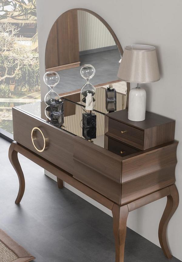 Dressing table mirrored cosmetic table vanity with mirror