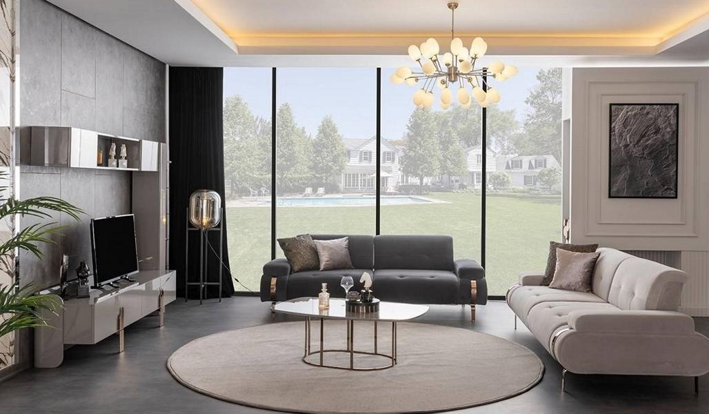 Sofas 3-seater coffee table sideboard wall cabinet bookshelf living room unit 2x