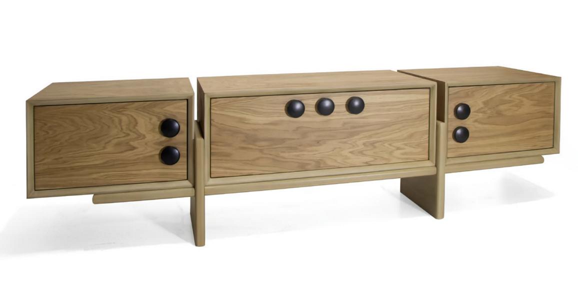 TV Stand RTV Lowboard Brown Table Wood Modern Living Room Sideboard New