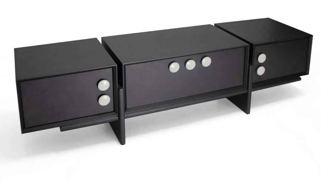Designer sideboard luxurious black TV stand modern lowboard living room
