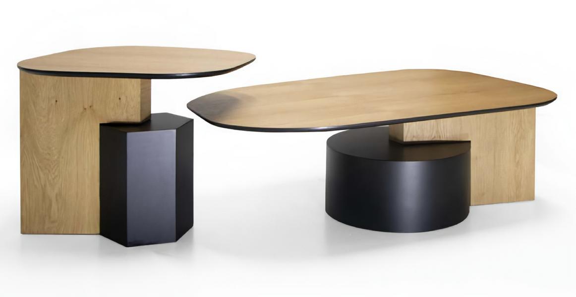 Rectangular designer coffee tables, 2x side tables, 2-piece modern for the living room.