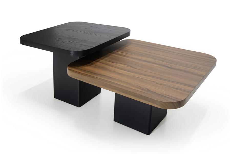 Living room coffee table set 2x brown tables, luxury design 2-piece stylish furniture