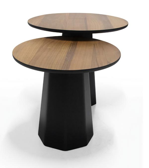 Modern coffee table set 2x designer tables made of wood stylish for the living room.