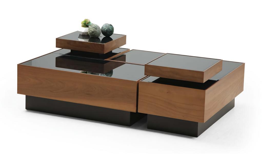 Luxury coffee table wood design modern side tables table 135x90x30 glass table
