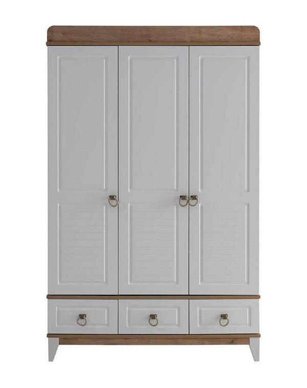Modern wardrobe with three doors and drawers stylish design