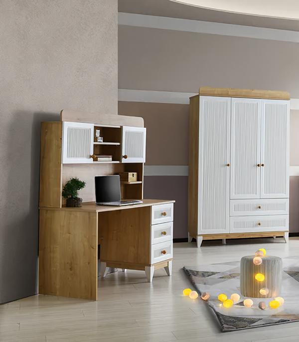 Children\'s bedroom youth room set wardrobe desk 2-piece