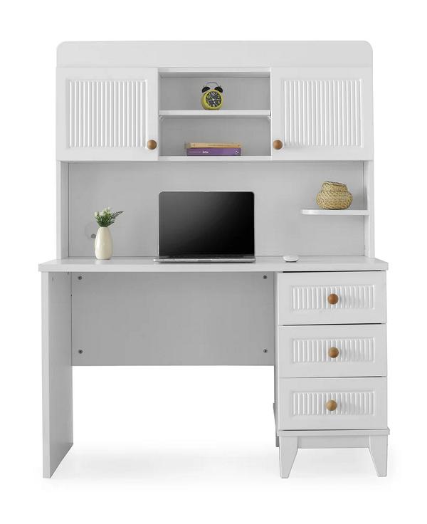 Modern desk for the children\'s room with a large work surface and storage space.