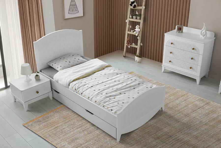 Children\'s bedroom bed nightstand dresser 3-piece furniture