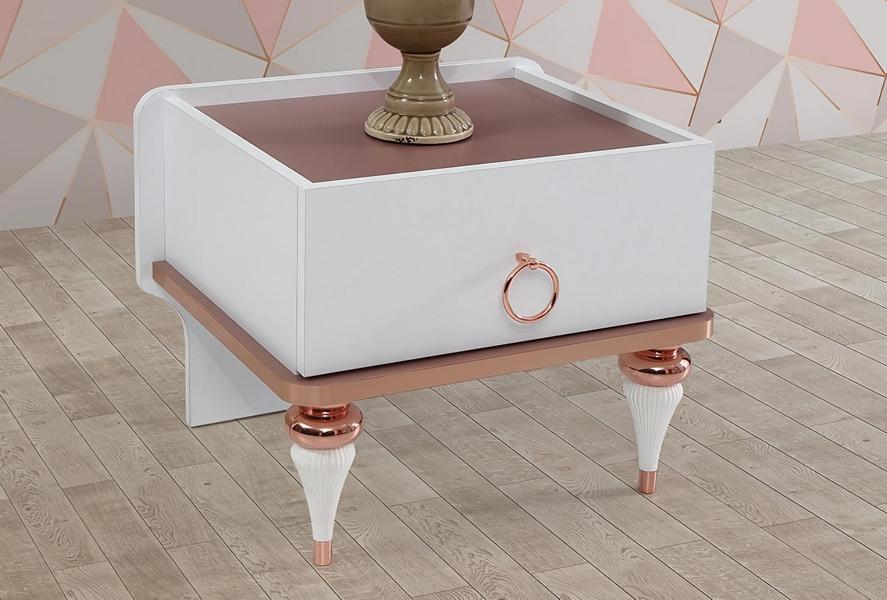 Nightstand Modern Design One Drawer Elegant Accents White Children\'s Room