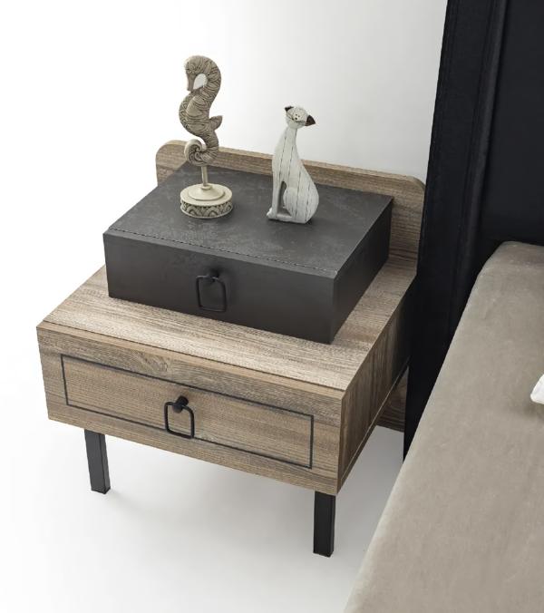 Nightstand Wood Drawer Black Stylish Design Children\'s Room Furniture Modern