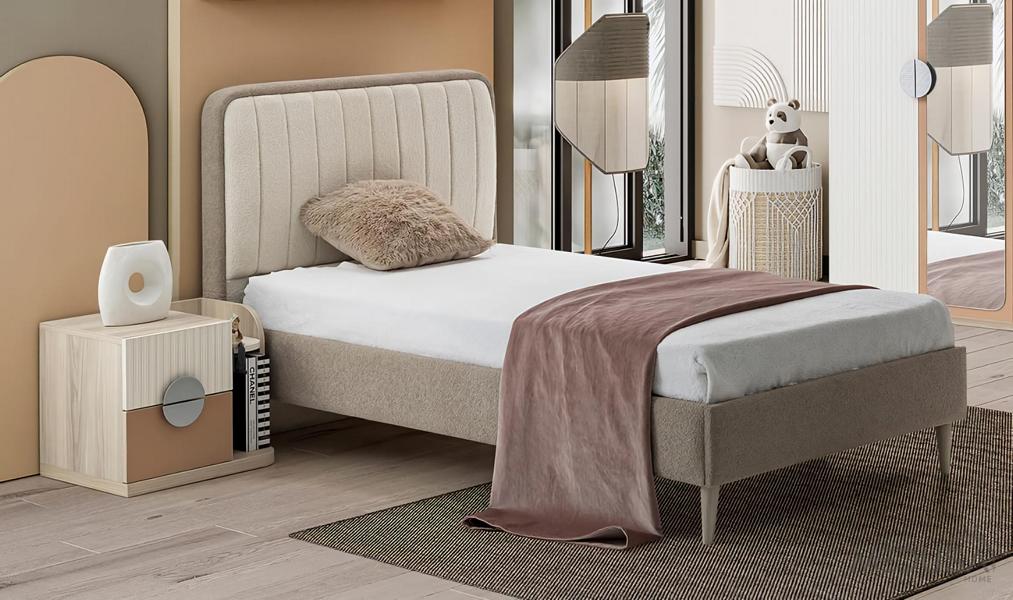 Upholstered bed Elegant nightstand Stylish design Comfortable children\'s room furniture