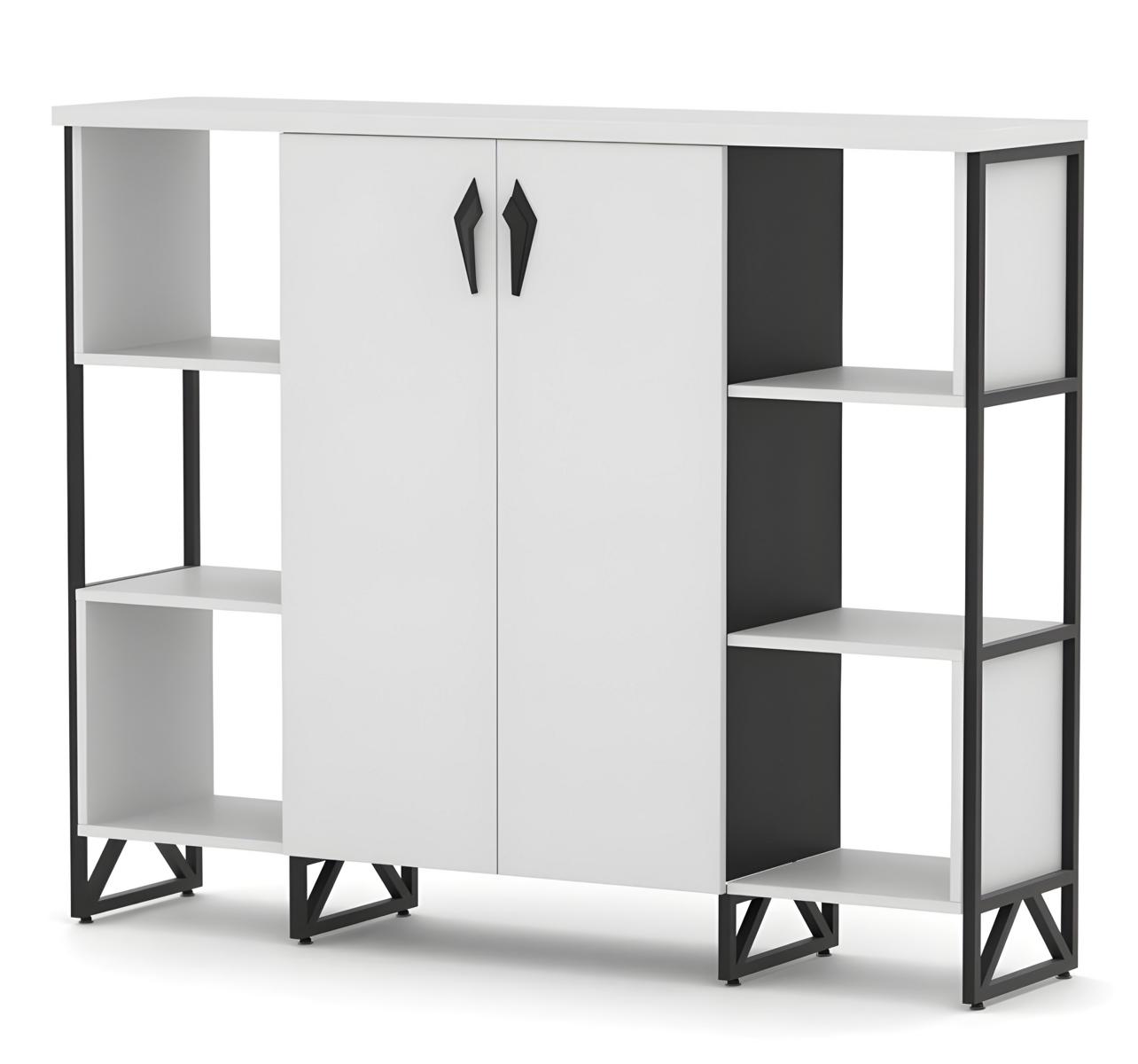Office cabinet, bookshelf, side cabinet, white, home office, office furniture.