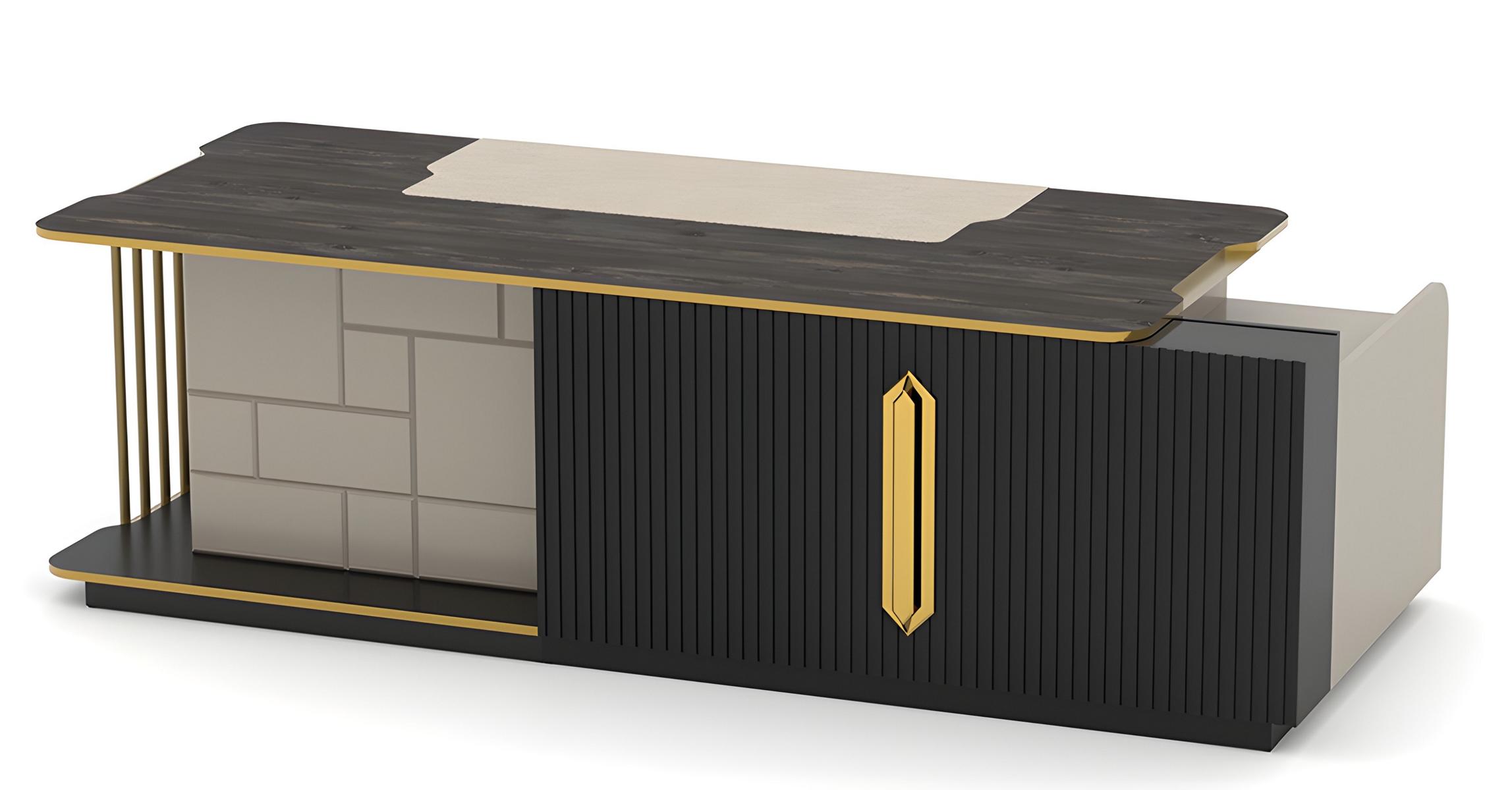 Desk Office table Computer table Study room Office furniture Black Gold