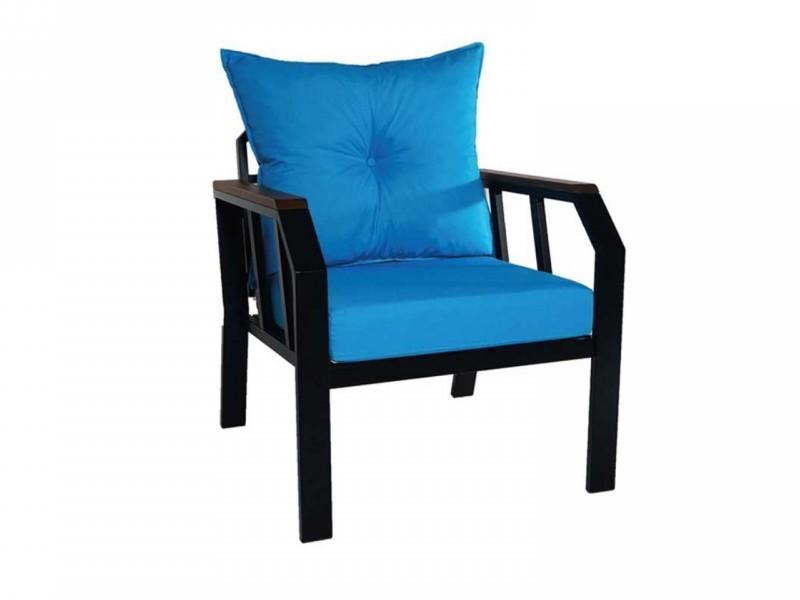 Armchair Single Sofa Iron Frame Chair Lounge Chair with Cushion Metal Frame
