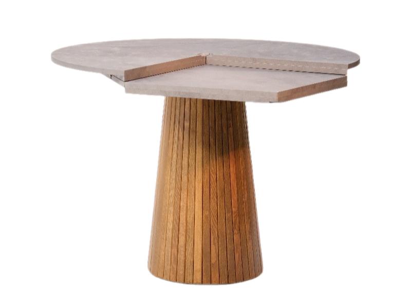 Dining table kitchen table round table marble look column base extendable