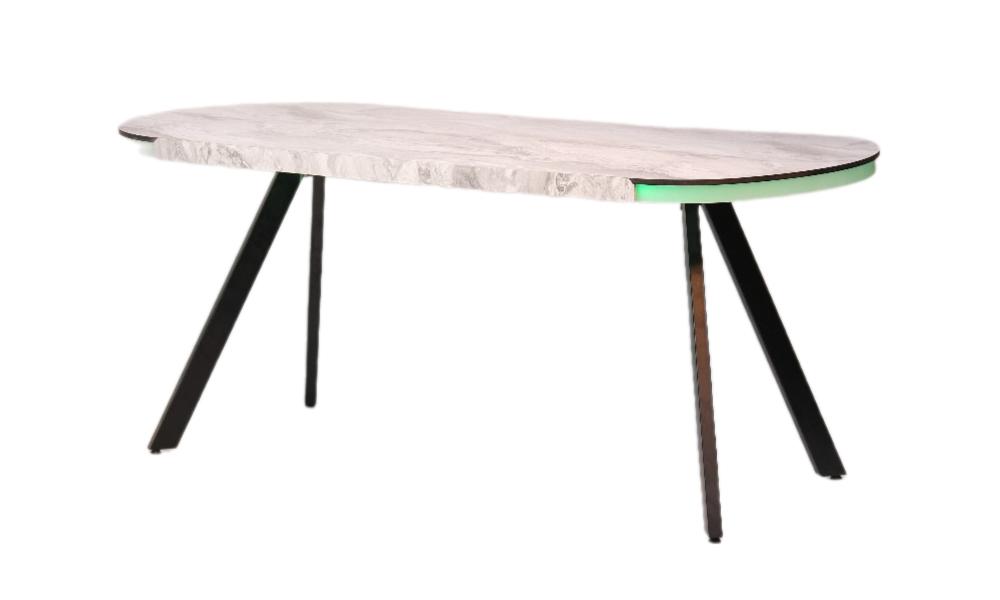 Dining table kitchen table dining room table oval table marble look LED illuminated